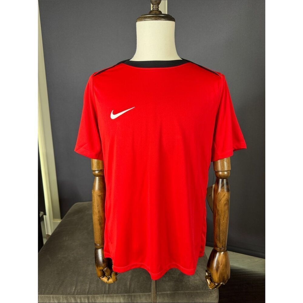 Nike Men’s Red Dri-FIT Short Sleeve Tee with Black Trim Size XXL Slim Fit NWT